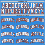 Custom Powder Blue White Navy Orange-Gold Authentic Basketball Jersey