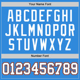 Custom Powder Blue White Navy Orange-Gold Authentic Basketball Jersey