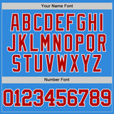 Custom Powder Blue Red-White Authentic Basketball Jersey