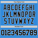 Custom Powder Blue Black-White Authentic Basketball Jersey