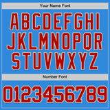 Custom Powder Blue Red-Cream Authentic Basketball Jersey