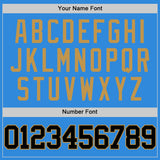 Custom Powder Blue Black-Old Gold Authentic Basketball Jersey