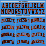 Custom Powder Blue Black-Orange Authentic Basketball Jersey