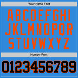 Custom Powder Blue Black-Orange Authentic Basketball Jersey