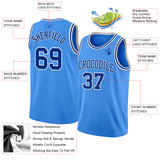 Custom Powder Blue Royal-White Authentic Basketball Jersey
