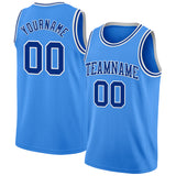 Custom Powder Blue Royal-White Authentic Basketball Jersey