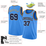 Custom Powder Blue Navy-Old Gold Authentic Basketball Jersey