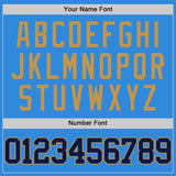 Custom Powder Blue Navy-Old Gold Authentic Basketball Jersey