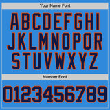 Custom Powder Blue Navy-Orange Authentic Basketball Jersey