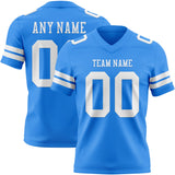 Custom Powder Blue White Mesh Authentic Football Jersey