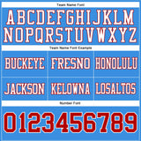 Custom Powder Blue Red-White Mesh Authentic Football Jersey