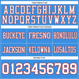 Custom Powder Blue White-Red Mesh Authentic Football Jersey