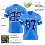 Custom Powder Blue Royal-White Mesh Authentic Football Jersey