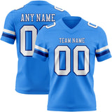 Custom Powder Blue White-Royal Mesh Authentic Football Jersey
