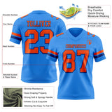 Custom Powder Blue Orange-Royal Mesh Authentic Football Jersey
