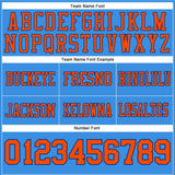 Custom Powder Blue Orange-Royal Mesh Authentic Football Jersey