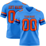Custom Powder Blue Orange-Royal Mesh Authentic Football Jersey