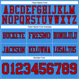 Custom Powder Blue Red-Navy Mesh Authentic Football Jersey