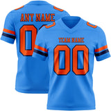 Custom Powder Blue Orange-Navy Mesh Authentic Football Jersey