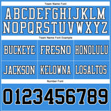 Custom Powder Blue Black-White Mesh Authentic Football Jersey