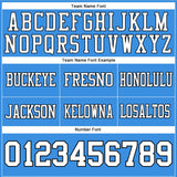 Custom Powder Blue White-Black Mesh Authentic Football Jersey
