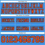 Custom Powder Blue Orange-Black Mesh Authentic Football Jersey