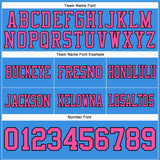 Custom Powder Blue Pink-Black Mesh Authentic Football Jersey