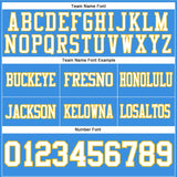 Custom Powder Blue White-Gold Mesh Authentic Football Jersey