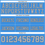 Custom Powder Blue Gray-Steel Gray Mesh Authentic Football Jersey