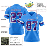 Custom Powder Blue Purple-White Mesh Authentic Football Jersey