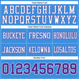 Custom Powder Blue Purple-White Mesh Authentic Football Jersey