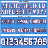 Custom Powder Blue White Royal-Red Mesh Authentic Football Jersey