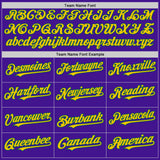 Custom Purple Yellow-Kelly Green Mesh Authentic Throwback Baseball Jersey