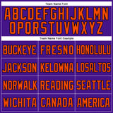 Custom Purple Black-Orange Mesh Authentic Throwback Baseball Jersey