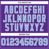 Custom Purple Light Blue-White Authentic Football Jersey