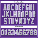 Custom Purple Gray-White Authentic Football Jersey