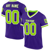 Custom Purple Neon Green-White Mesh Authentic Throwback Football Jersey