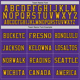 Custom Purple Black-Gold Mesh Authentic Throwback Football Jersey