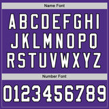 Custom Purple White-Black Mesh Authentic Throwback Football Jersey