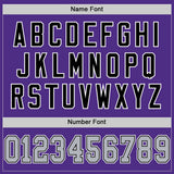 Custom Purple Gray-Black Mesh Authentic Throwback Football Jersey