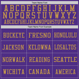 Custom Purple Old Gold-Black Mesh Authentic Throwback Football Jersey