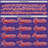 Custom Purple Red-White Hockey Lace Neck Jersey