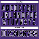 Custom Purple Black-White Hockey Lace Neck Jersey