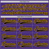 Custom Purple Black-Gold Hockey Lace Neck Jersey