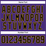 Custom Purple Black-Gold Hockey Lace Neck Jersey