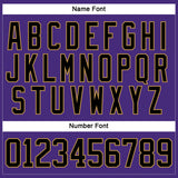 Custom Purple Black-Old Gold Hockey Lace Neck Jersey