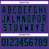 Custom Purple Black-Teal Hockey Lace Neck Jersey