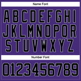 Custom Purple Black-Gray Hockey Lace Neck Jersey