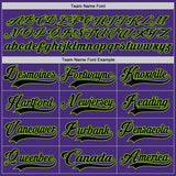 Custom Purple Black-Neon Green Hockey Lace Neck Jersey