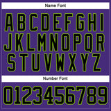 Custom Purple Black-Neon Green Hockey Lace Neck Jersey